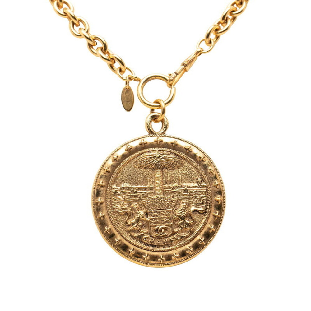 CHANEL Gold Logo Necklace